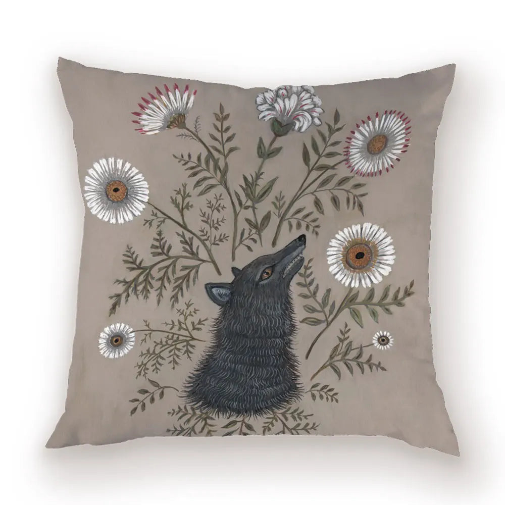 taies d'oreiller carrées fleur vintage polyester blanc décoratives