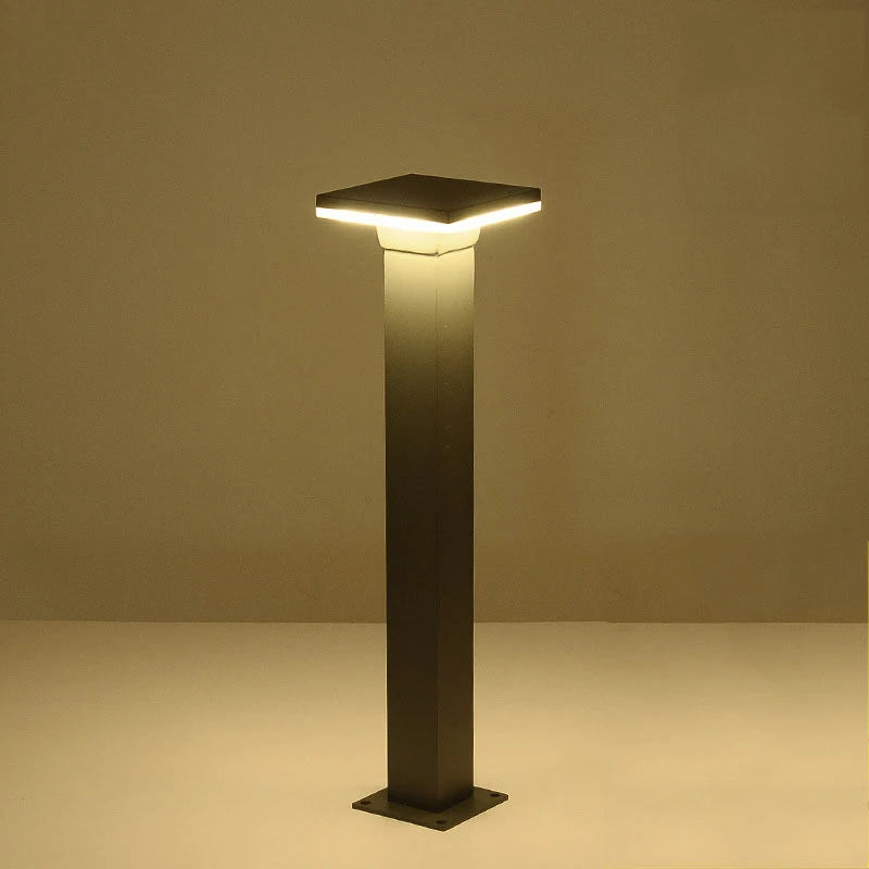 lampe solaire moderne gris métallisé waterproof ip65 éclairage extérieur gazon parc villa led 85