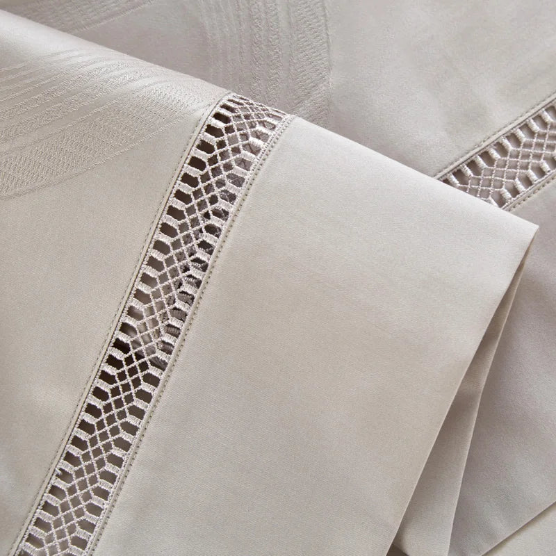 Détail du tissage jacquard coton égyptien
