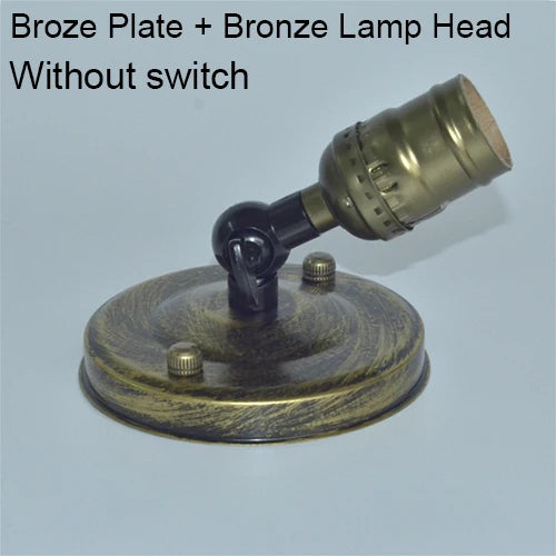 lampe table vintage bronze noir effet vieilli interrupteur mural fixe vis