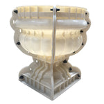 moule concret pot fleur jardin decor villa classique ocre motif floral cannelures texturé