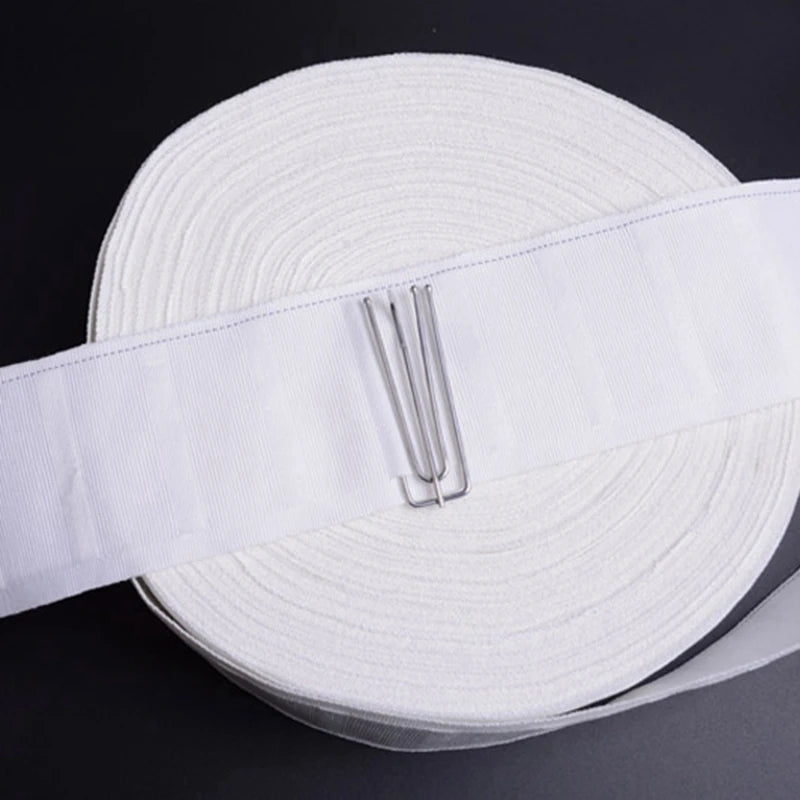 ruban plissé blanc tissé moderne métalliques accessoire rideau 10 mètresversible crochet attache