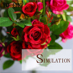 décoration mariage bouquet artificiel roses longues tiges feuilles vertesintérieur blanc roseclair pale