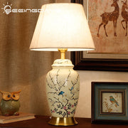 Lampe de chevet en céramique peinte à la main style rétro pour salon et chambre