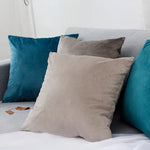 housses coussins velours modernes 40x40cm bleu vert rose gris décor salon voiture