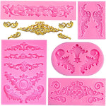 moules silicone gâteau fondant dentelle baroque ornements floraux vintage decoration cupcake roseclair