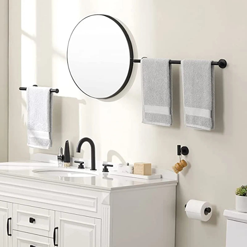 porte serviettes mural moderne acier inoxydable noir mat auto adhésive brossé fixe salle bains