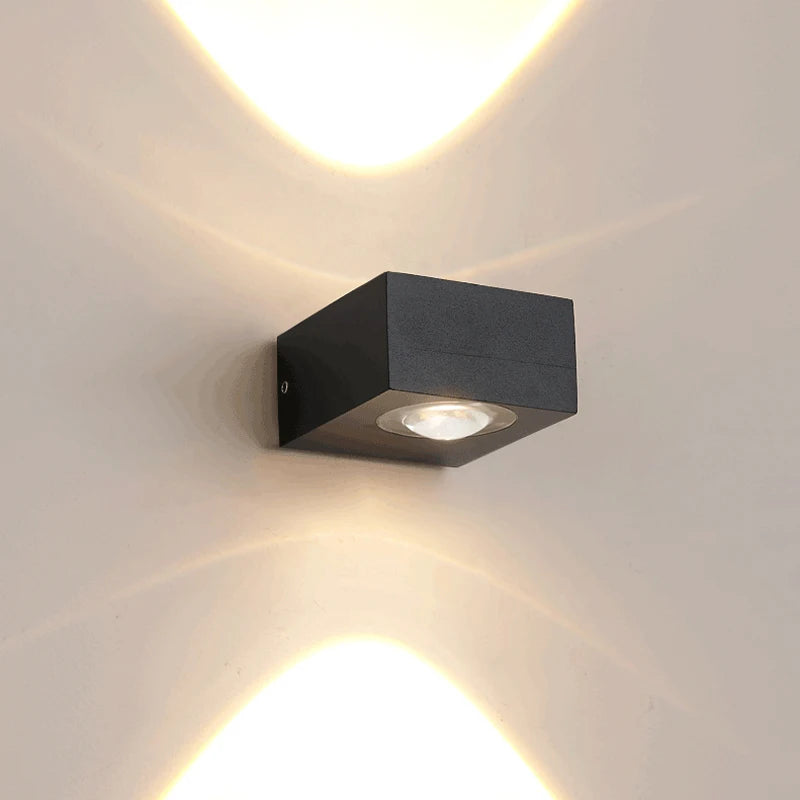 applique murale moderne noir mat éclairage doux 5w ip65 contemporain fixe muralisée autonomes