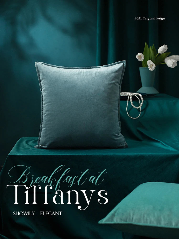 housse velours coussin décoratif 30x50cm 45x45cm classique fixation vert marron orange salon chambre