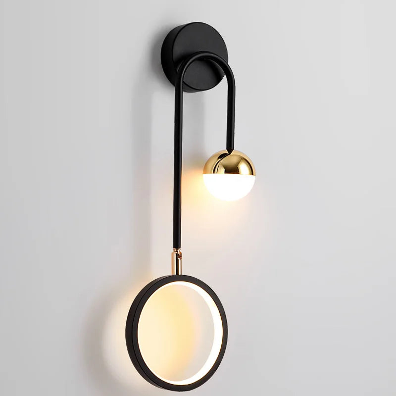 lampe murale moderne noire dorée éclairage cuisine chambre entrée 249lm 5m²