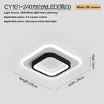 plafonnier moderne led acrylique blanc noir geometrique salle manger chambre cuisine entree