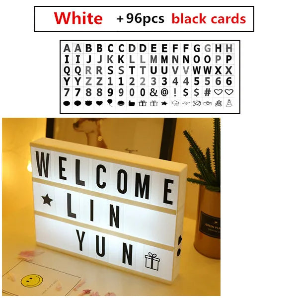 panneau lumineux lettres interchangeables blanc moderne minimaliste clips a4 a5 a6