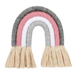 décoration murale arc ciel tissé franges artisanal bohème chambre bébé événement