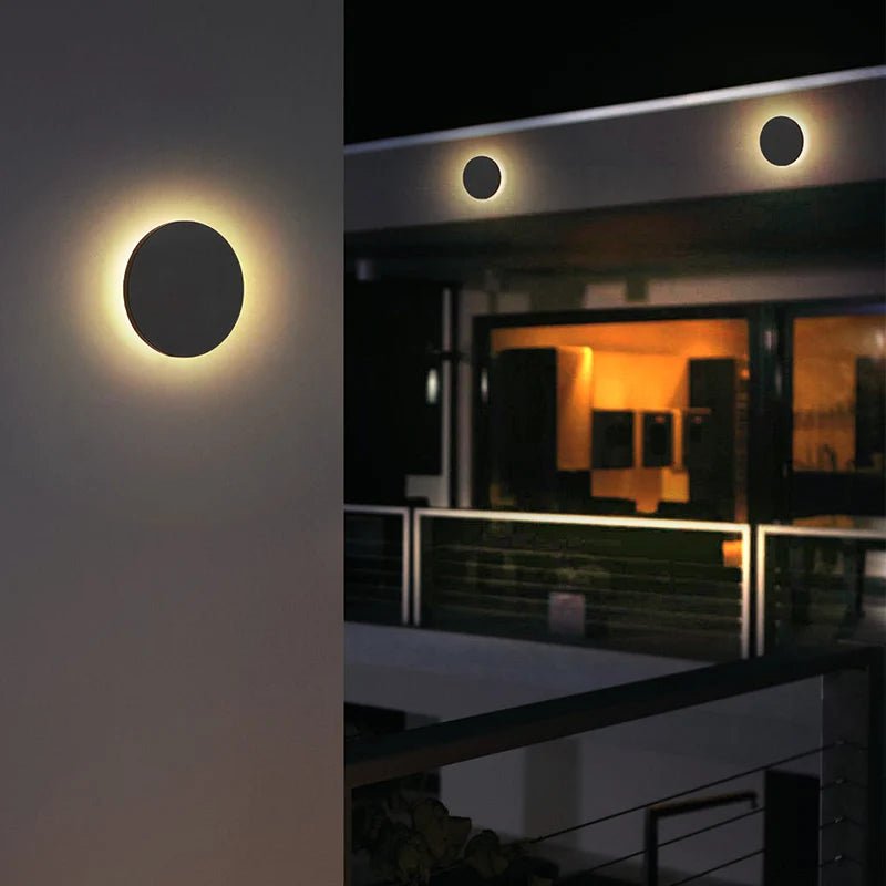 éclairage led moderne applique murale imperméable adhésive noire extérieure 150mm ip65