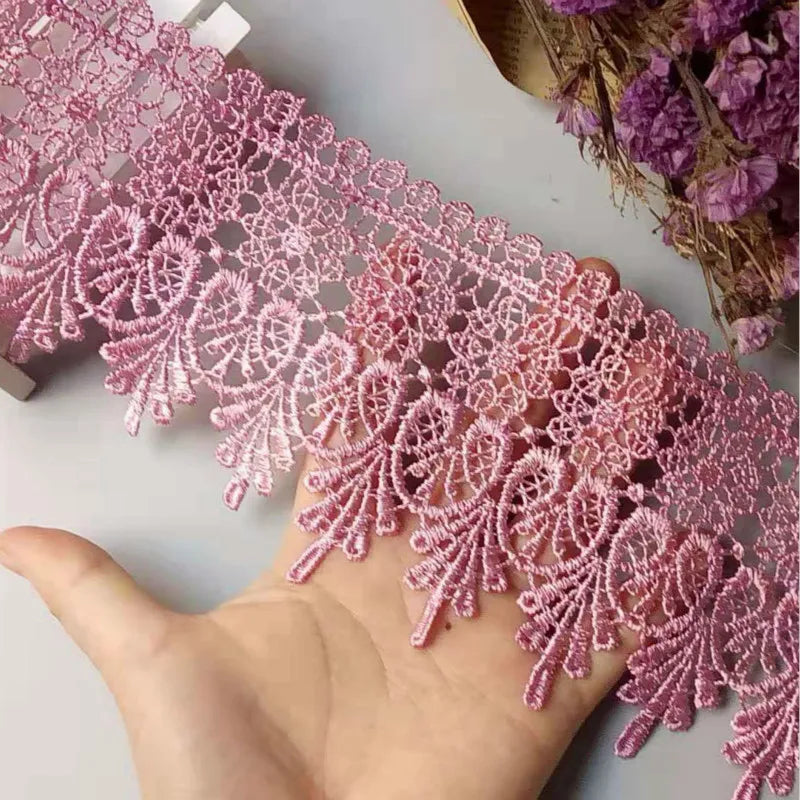 dentelle polyester fleurs dorée classique 10cm ajouré tissu coton garniture strass transparent costume applique