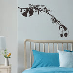 autocollant mural panda bambou minimaliste résistant eau dimension 62cm 95cm adhésive pvc noir chambre