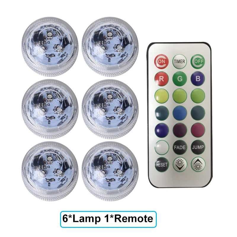 lampe led sousmarine transparente moderne étanche 13couleurs aquarium vase piscine événements