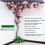 arbre artificiel cerisier rose blanc fleurs feuilles décoration mariage fête intérieur grande taille