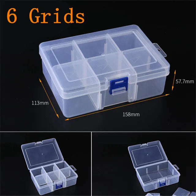 boîtes rangement transparentes modernes compartiments pliables poignées organisation bijoux vis pratiques plastique
