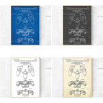 Quatre brevets déposés aux États-Unis pour des manettes de jeu vidéo, présentant des illustrations techniques détaillées des contrôleurs.