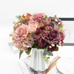 bouquet fleurs artificielles rose classique decoration maison mariageextérieur