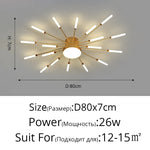plafonnier moderne or noir lumineux acier alimentation électrique flux lumineux élevé chambre salon
