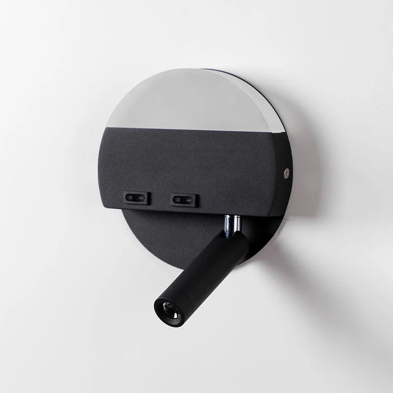 lampe murale moderne LED noir blanc interrupteurs éclairage quotidien chambre cuisine salle manger entrée