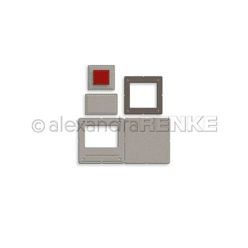 étiquettes scrapbooking papier cartonné fleur cercle carré rectangle eyelets motifs pointillés gris rouge