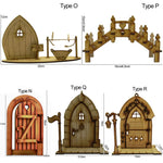 porte ronde bois clair motif cœur rustique ornement maison poupée