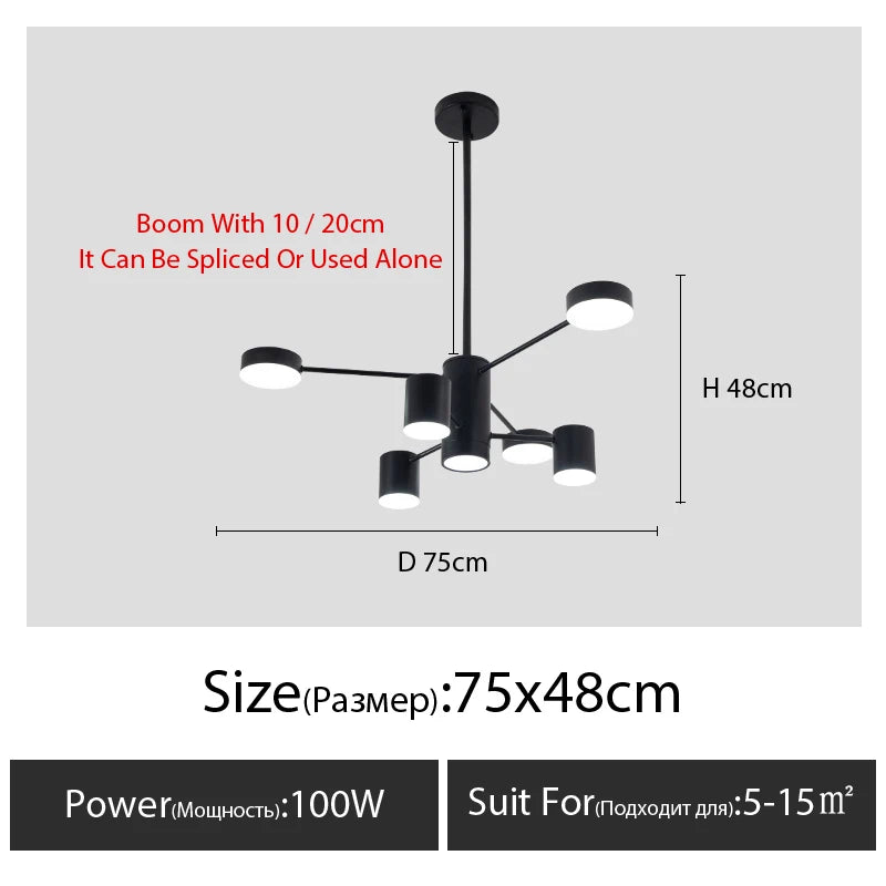 chandelier suspension lumineuse moderne noir led industriel scandinave chambre salon