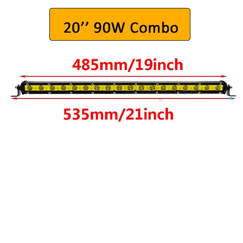 barre lumineuse led jaune moderne 13 20 32 38 inch ip67 vis protection