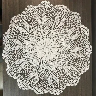 serviette table coton crochetée motifs floraux traditionnelle réutilisable lavable machine beige clair