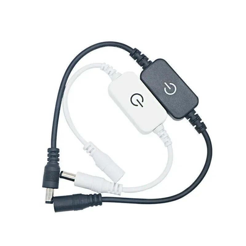 interrupteur led noir blanc switch touch dimmer cable alimentation connecteur dc clips moderne