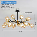 lustre led moderne sphères translucides noir doré bubble light semi encastrée(touches)