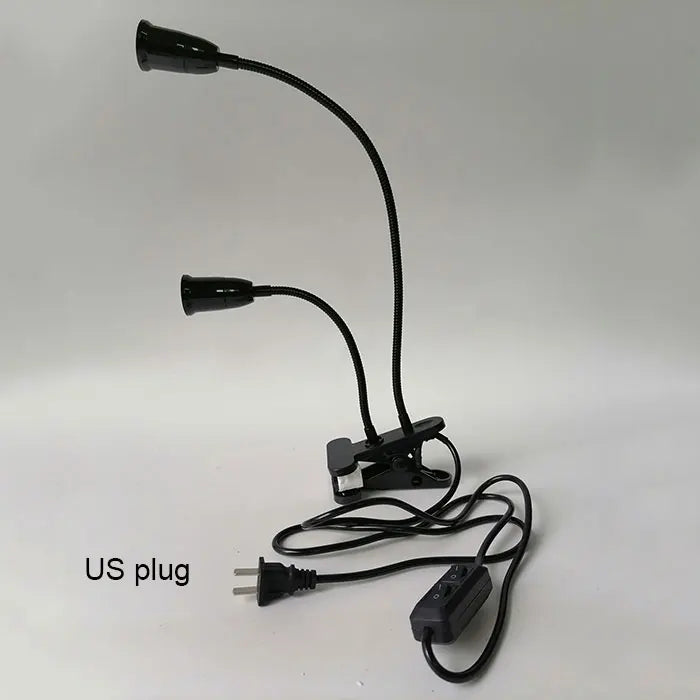 lampe flexible deux lumières pinces clipser blanc noir moderne fonctionnelle