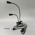 lampe flexible deux lumières pinces clipser blanc noir moderne fonctionnelle