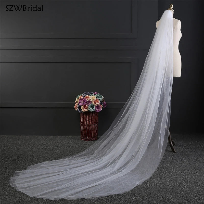 voile mariée tulle deux couches blanc dentelle polyestère bord coupé classique élégant transparent erotique