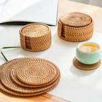 coasters tressés naturels rustiques différents 8cm 10cm 13cm 16cm respectueux environnement