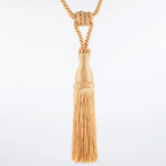 accessoires rideau attaches pompons franges tressage corde beige doré blanc cassé bohème classique