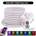 Détail des LED SMD5050 RGB sur bande néon étanche