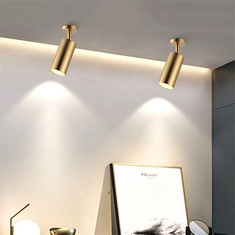 spot lumineux led doré gu10 moderne 5w 10w chambre salon minimaliste