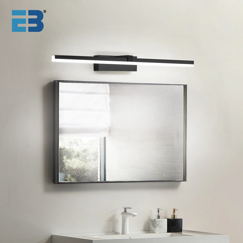 lampe murale led moderne miroir éclairage intégré blanc noir doré argenté minimaliste