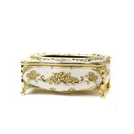 boîte mouchoirs ornements floraux strass blanc or rouge