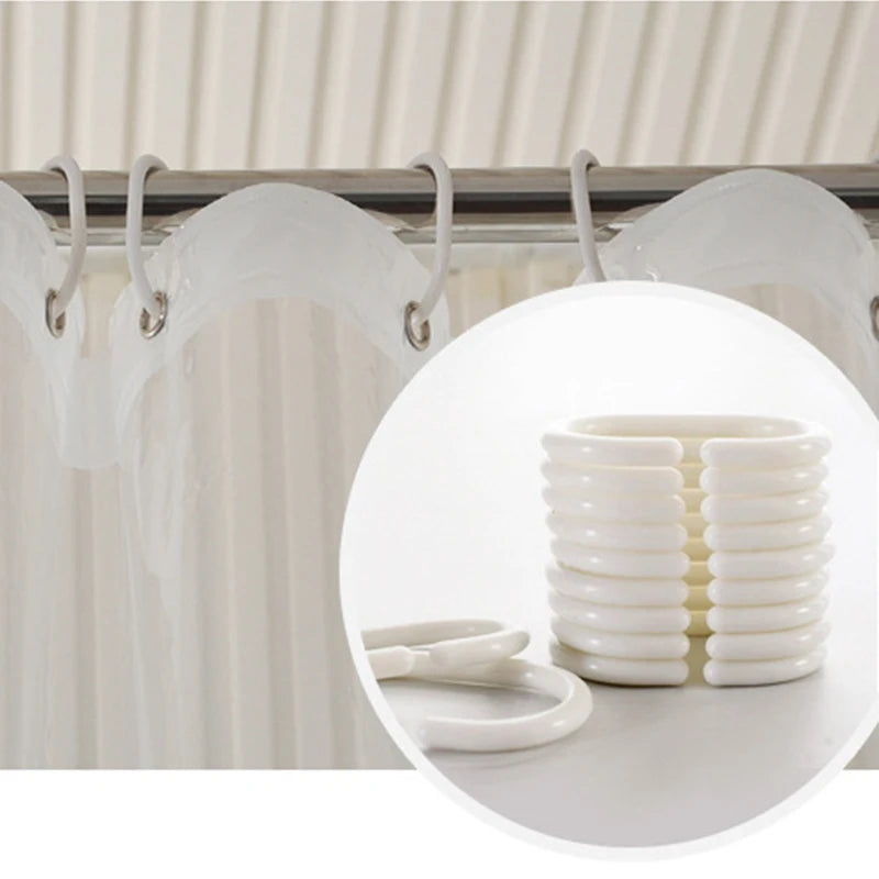 rideau douche moderne blanc translucide rayures verticales finies Eva respectueux environnement salle bain toilettes