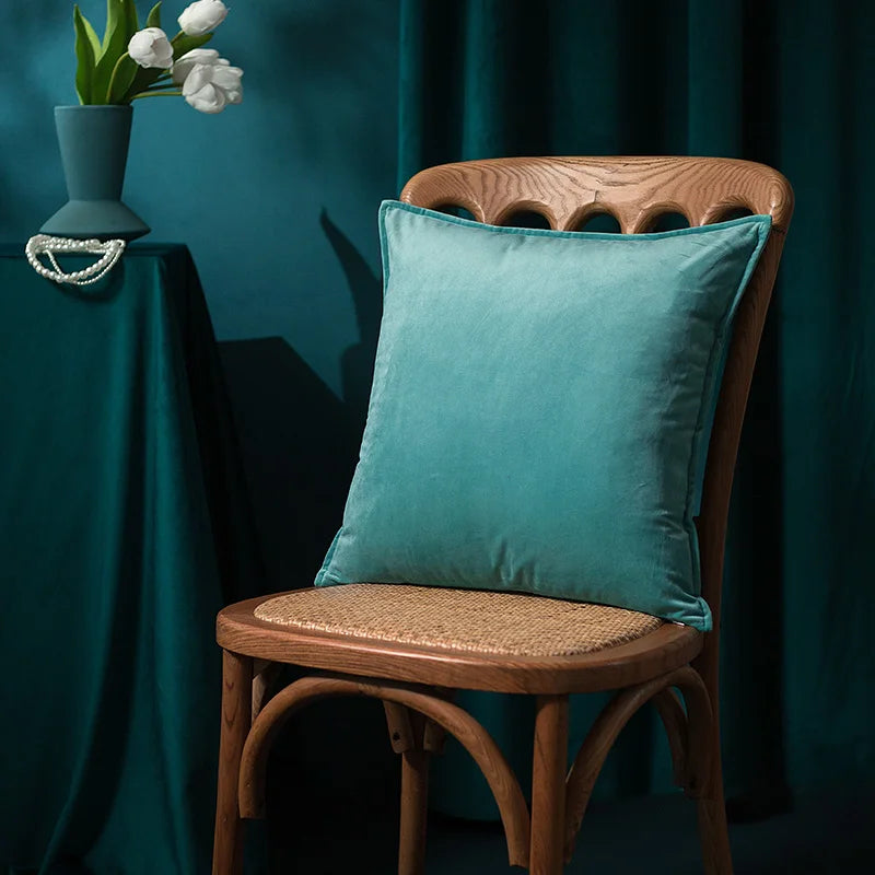housse velours coussin décoratif 30x50cm 45x45cm classique fixation vert marron orange salon chambre