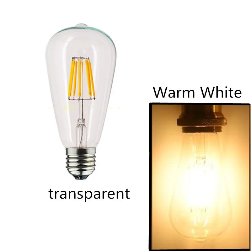 lot ampoules led vintage filament doré culot e27 edison lumière chaude