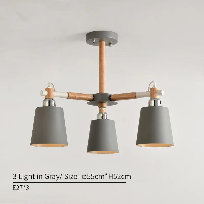 lampe suspendue moderne vert gris conique bois led encastrée