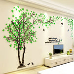 Autocollant mural arbre des amoureux acrylique 3D rouge