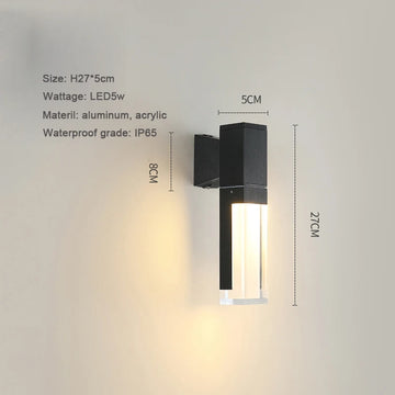 lampe solaire extérieure led rectangulaire moderne jardin pelouse cour noir blanc étanche ip65