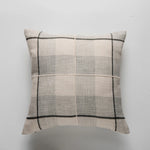 coussin carré coton lin 60x60cm motif carreaux moderne beige gris décoratif